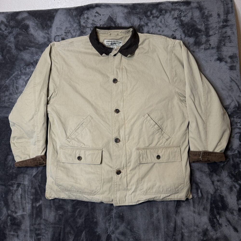 Vintage Gap Mens Chore Coat Jacket Button Down Size XL Lined Corduroy Trim